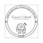 Elegant Script Wedding Return Address Stamp ラバースタンプ (インプリント)