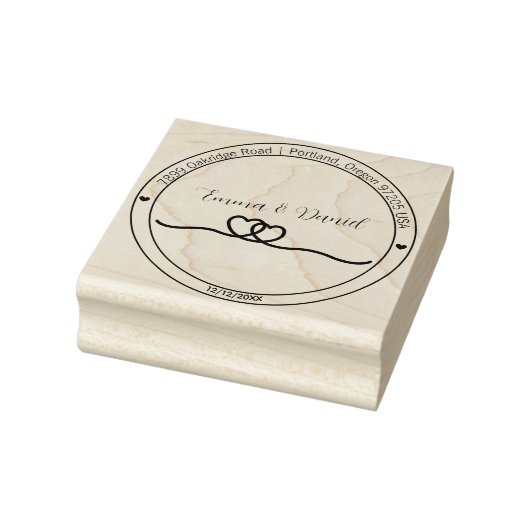 Elegant Script Wedding Return Address Stamp ラバースタンプ (スタンプ)