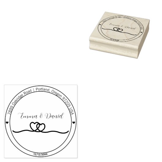 Elegant Script Wedding Return Address Stamp ラバースタンプ (押印)
