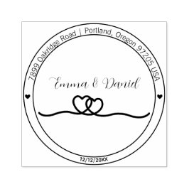 Elegant Script Wedding Return Address Stamp ラバースタンプ