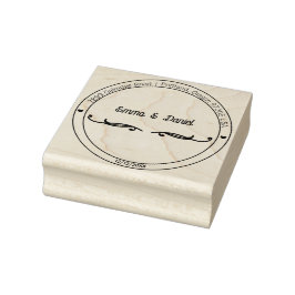 Elegant Script Wedding Return Address Stamp ラバースタンプ