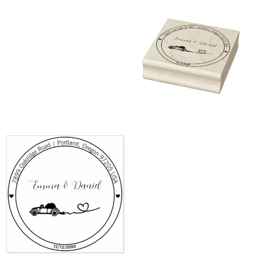 Elegant Script Wedding Return Address Stamp ラバースタンプ (押印)