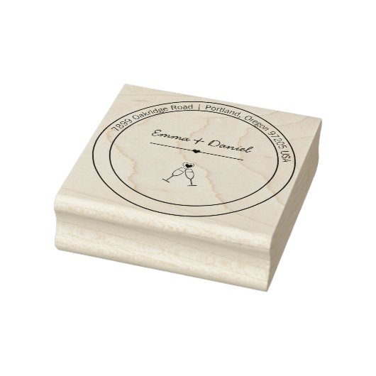 Elegant Script Wedding Return Address Stamp ラバースタンプ (スタンプ)