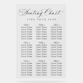 Elegant Script Wedding Seating Chart | Minimalist アクリルサイン