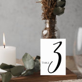 Elegant Script Wedding Table Number Card テーブルナンバー