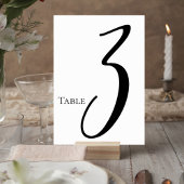 Elegant Script Wedding Table Number Card テーブルナンバー