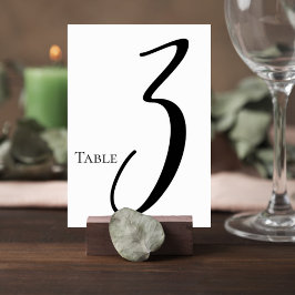 Elegant Script Wedding Table Number Card テーブルナンバー