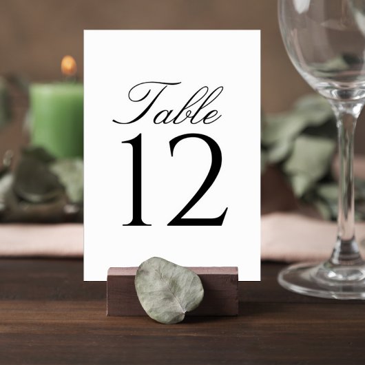 Elegant Script Wedding Table Number Card テーブルナンバー