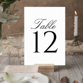 Elegant Script Wedding Table Number Card テーブルナンバー