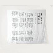 Elegant Script Wedding Table Seating Chart Foam タペストリー (正面(横))