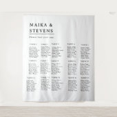 Elegant Script Wedding Table Seating Chart Foam タペストリー (正面)