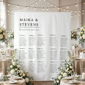Elegant Script Wedding Table Seating Chart Foam タペストリー