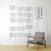 Elegant Script Wedding Table Seating Chart Foam タペストリー (インサイチュ(横))