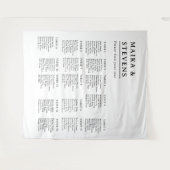 Elegant Script Wedding Table Seating Chart Foam タペストリー (正面(横))