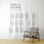 Elegant Script Wedding Table Seating Chart Foam タペストリー (インサイチュ)