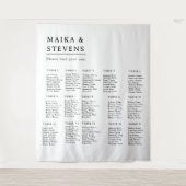 Elegant Script Wedding Table Seating Chart Foam タペストリー (正面)
