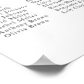 Elegant Script Wedding Table Seating Chart Foam ポスター (角)