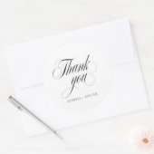 Elegant Script Wedding Thank You  ラウンドシール (封筒)
