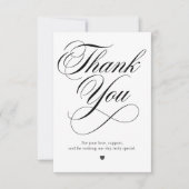 Elegant Script Wedding Thank You Card | Minimalist サンキューカード (正面)