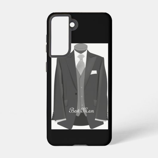 Elegant Script Wedding Tuxedo Suit Best Man Samsung Galaxyケース (裏面)