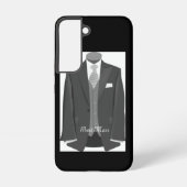 Elegant Script Wedding Tuxedo Suit Best Man Samsung Galaxyケース (裏面)