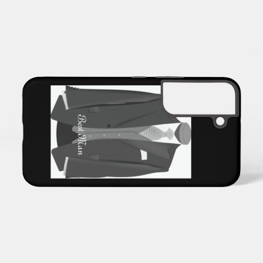 Elegant Script Wedding Tuxedo Suit Best Man Samsung Galaxyケース (裏面横)