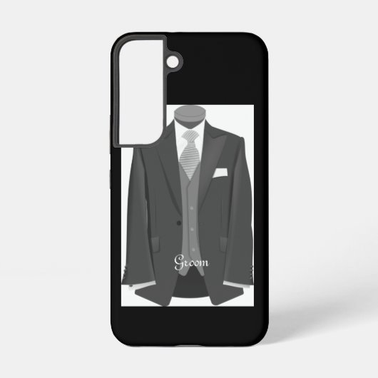 Elegant Script Wedding Tuxedo Suit Groom  Samsung Galaxyケース (裏面)