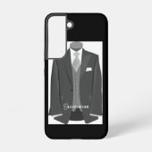 Elegant Script Wedding Tuxedo Suit Groomsman Samsung Galaxyケース (裏面)