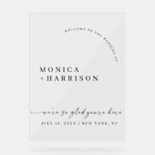 Elegant Script Wedding Welcome Framed Print アクリルサイン (正面)