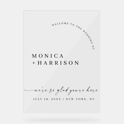 Elegant Script Wedding Welcome Framed Print アクリルサイン (正面)