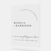 Elegant Script Wedding Welcome Framed Print アクリルサイン (傾斜)