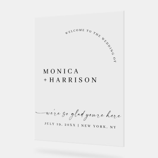 Elegant Script Wedding Welcome Framed Print アクリルサイン (傾斜)