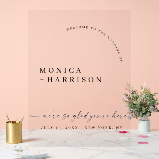 Elegant Script Wedding Welcome Framed Print アクリルサイン (ウェディング)