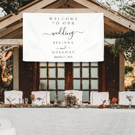 Elegant Script Welcome Wedding Hanging Sign  横断幕