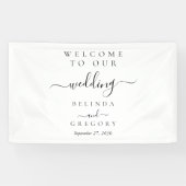 Elegant Script Welcome Wedding Hanging Sign  横断幕 (横)