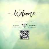 Elegant Script Welcome WIFI Scannable QR Code ウィンドウサイン (シート3)