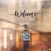 Elegant Script Welcome WIFI Scannable QR Code ウィンドウサイン (シート2)
