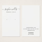 Elegant Script White Earring Display Holder (正面&裏面)