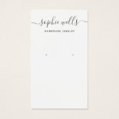 Elegant Script White Earring Display Holder (正面)