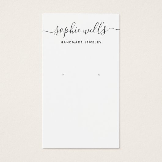 Elegant Script White Earring Display Holder (正面)