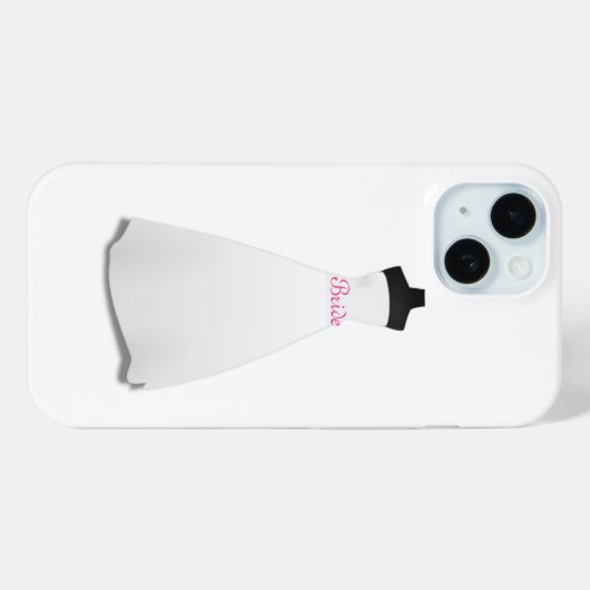 Elegant Script White Wedding Dress Bride  Case-Mate iPhoneケース (裏面 (横))