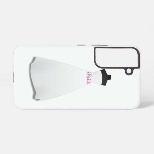 Elegant Script White Wedding Dress Bride  Samsung Galaxyケース (裏面横)