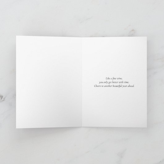 Elegant Script Wine Lovers Custom Birthday カード (内部)