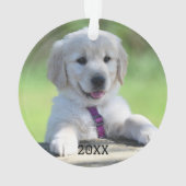 Elegant Scripted Pet's First Christmas オーナメント (裏面)