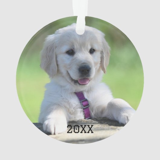 Elegant Scripted Pet's First Christmas オーナメント (裏面)