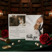 Elegant Scripted Wedding Thank You Card W Note サンキューカード