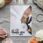 Elegant Scripted Wedding Thank You Card W Note サンキューカード