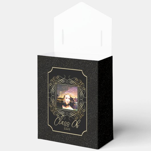 Elegant Scroll + Gold Dots Congratulation Class of フェイバーボックス (見開き)