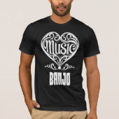 Elegant Scrolled Heart for Banjo Lovers Tシャツ (正面)