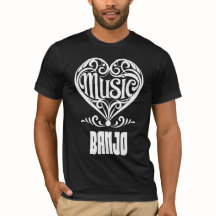 Elegant Scrolled Heart for Banjo Lovers
